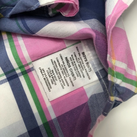 Wrangler Pink Blue Yellow & White Plaid Short Sleeve Button-up Shirt SIZE 6 - Picture 10 of 12